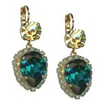 Earrings By Mariana The Sweet Life Coll. Preppy Jonquil and Chrysotile Opal Swarovski Crystals