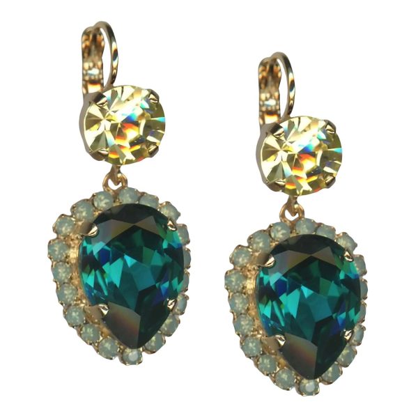 Earrings By Mariana The Sweet Life Coll. Preppy Jonquil and Chrysotile Opal Swarovski Crystals