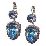 Mariana Earrings Lovely Aquamarine, Lt Rose & Tanzanite Austrian Crystals Cotton Candy The Sweet Life Coll. - Image 3