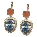 Mariana Earrings Timeless Orange Opal, Blue Shade, & Golden Shadow Austrian Crystals The Sweet Life Coll. - Image 3