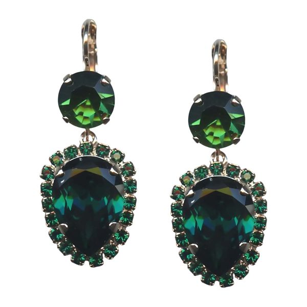 Mariana Earrings Beautiful Emerald Austrian Crystals My Treasures Coll.