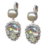 Mariana Earrings Beautiful Cream Pearl, Clear, & White Opal Austrian Crystals Caribbean Life Coll. - Image 2