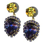 Mariana Earrings Lovely Tanzanite & Citrine Austrian Crystals My Treasures Coll.