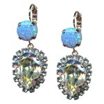 Mariana Earrings Exude Elegance Azure SO Mineral, Aquamarine, & Moonlight Austrian Crystals The Sweet Life Coll. - Image 2