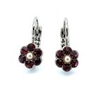 Mariana Earrings Take My Breath Away Coll. Dainty Floral Amethyst & Pearl Austrian Crystals