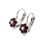 Mariana Earrings Take My Breath Away Coll. Dainty Floral Amethyst & Pearl Austrian Crystals - Image 2