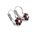 Mariana Earrings Take My Breath Away Coll. Dainty Floral Amethyst & Pearl Austrian Crystals - Image 3