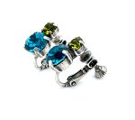 Earrings By Mariana Woman Beautiful Blue Zircon and Olivine Swarovski Crystals