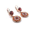 Earrings By Mariana Saffron Silk Road Coll. Adorable Hyacinth, Padparadscha, Coral, & AB Austrian Crystals - Image 3