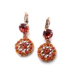 Earrings By Mariana Saffron Silk Road Coll. Adorable Hyacinth, Padparadscha, Coral, & AB Austrian Crystals - Image 2