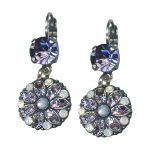 Mariana Earrings Floral in Tanzanite & White Opal Austrian Crystals Purple Rain Cocktail Hour Coll. - Image 3