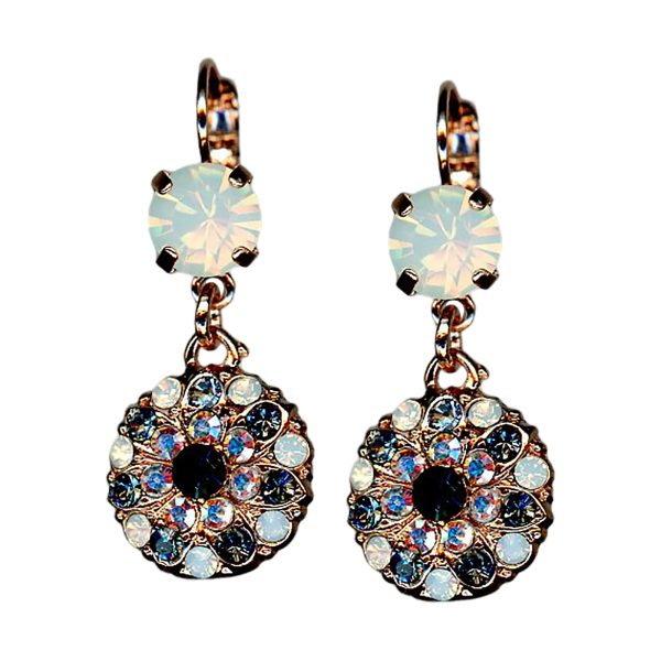 Mariana Earrings Exquisite Montana Blue, White Opal, & AB Austrian Crystals Mood Indigo Songbook Coll.