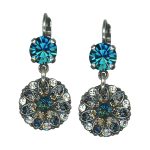 Mariana Earrings Alluring Montana Blue, Indicolite, Black Diamond, & Clear Austrian Crystals Nightfall Mystique Winter 2019 Coll. - Image 3