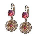 Mariana Earrings Simply Elegant Indian Pink, Lt Rose, Golden Shadow, & Topaz Austrian Crystals Twilight Mystique Winter 2019 Coll.