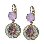 Mariana Earrings Shimmering Sun Kissed Lavender, Chrysolite, Pacific Opal, Tanzanite, & Lt Rose Austrian Crystals My Treasures Coll.