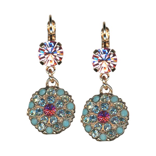 Mariana Earrings Elegant Rose, Aquamarine, Chrysolite, & Turq Austrian Crystals Afternoon in Amsterdam Summer 2022 Coll.