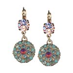 Mariana Earrings Elegant Rose, Aquamarine, Chrysolite, & Turq Austrian Crystals Afternoon in Amsterdam Summer 2022 Coll. - Image 2