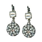 Mariana Earrings Timeless Cream Pearl & Clear Austrian Crystals My Treasures Coll. - Image 2