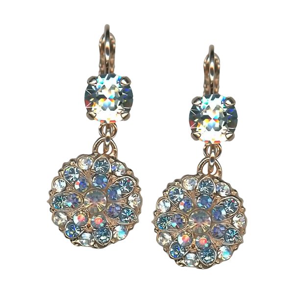 Mariana Earrings Glitzy Tabac, Clear, & Aquamarine Austrian Crystals My Treasures Coll.