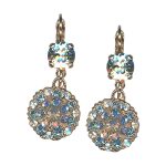 Mariana Earrings Glitzy Tabac, Clear, & Aquamarine Austrian Crystals My Treasures Coll. - Image 2