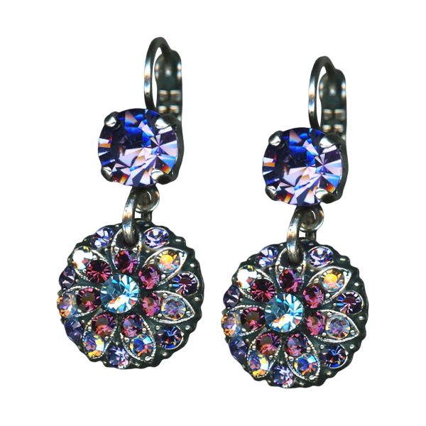 Mariana Earrings Alluring Tanzanite, Amethyst, Aquamarine, & AB Austrian Crystals My Treasures Coll.