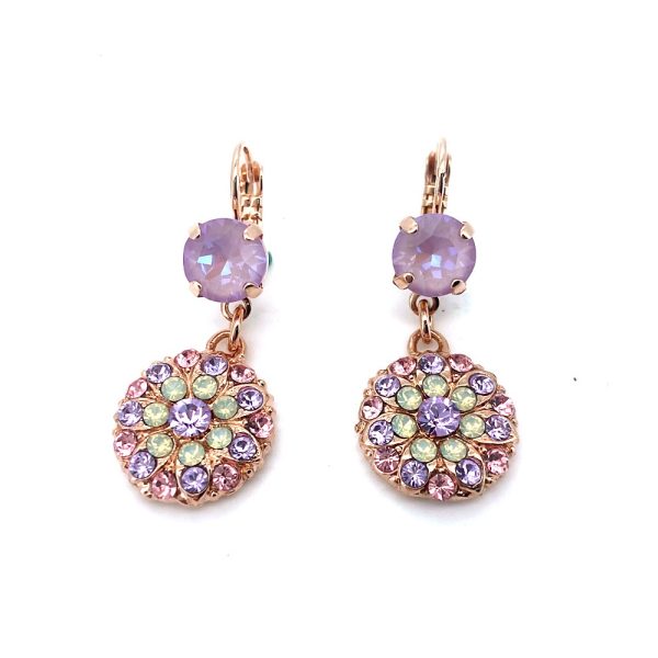 Mariana Earrings Classy Lavender Delite, Lt Rose, Violet & Chrysolite Opal Austrian Crystals Botanica Coll.