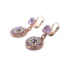 Mariana Earrings Classy Lavender Delite, Lt Rose, Violet & Chrysolite Opal Austrian Crystals Botanica Coll. - Image 2