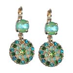 Mariana Earrings Fab Green Tourmaline, Peridot, Aqua Delite, Teal, & Pacific Opal Austrian Crystals Botanica Coll. - Image 3