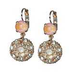 Earrings By Mariana Precious White Opal and Sun Kissed Peach Swarovski Crystals - Image 2