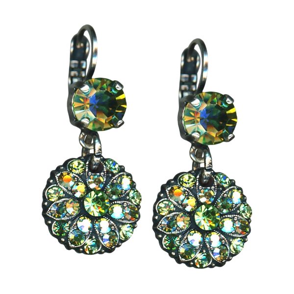 Earrings By Mariana My Treasures Coll. Charming Peridot & AB Swarovski Crystals