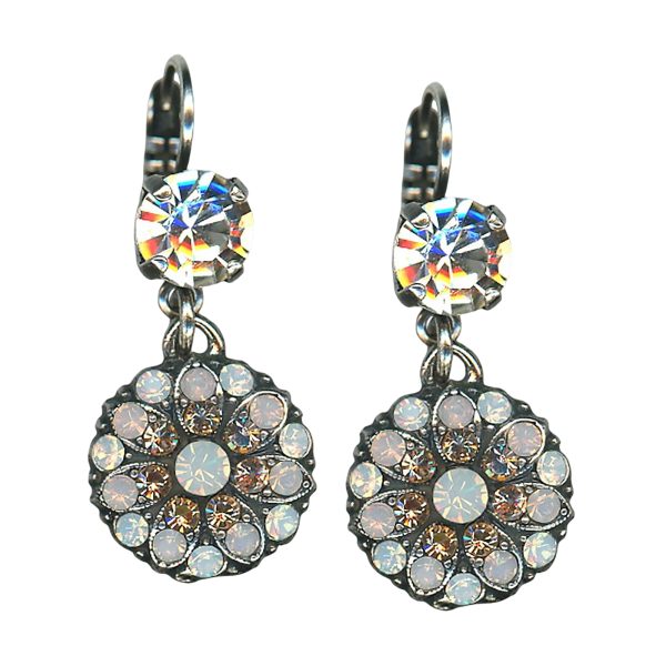 Mariana Earrings Exquisite Pink Opal, White Opal, Silk & Lt Peach Austrian Crystals Songbook Coll.