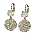 Mariana Earrings Elegant Cream Pearl, Clear & White Opal Austrian Crystals Caribbean Life Coll. - Image 2