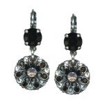 Mariana Earrings Elegant Jet Black & Clear Austrian Crystals Checkmate Cocktail Hour Coll.