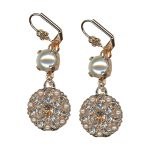 Mariana Earrings Timeless Cream Pearl, Golden Shadow, Lt Colorado Topaz, & Clear Austrian Crystals Caribbean Life Coll.
