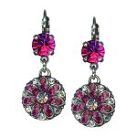 Mariana Earrings Stunning Fuchsia & Clear Austrian Crystals My Treasures Coll.
