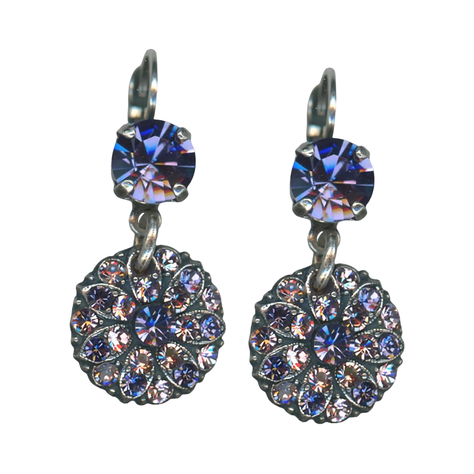 E-1212-1-539212-SP6 (1) Mariana Earrings Sophisticated Purple & Lavender Austrian Crystals My Treasures Coll. - Image 1