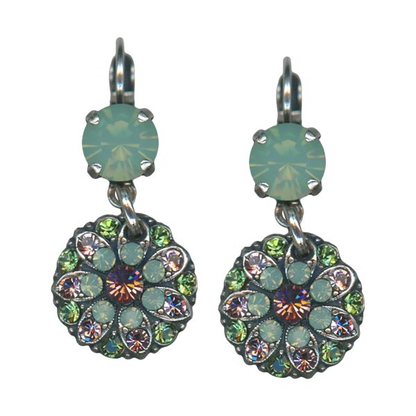 Mariana Earrings Lovely Pacific Opal, Peridot, & Lt Rose Austrian Crystals My Treasures Coll.