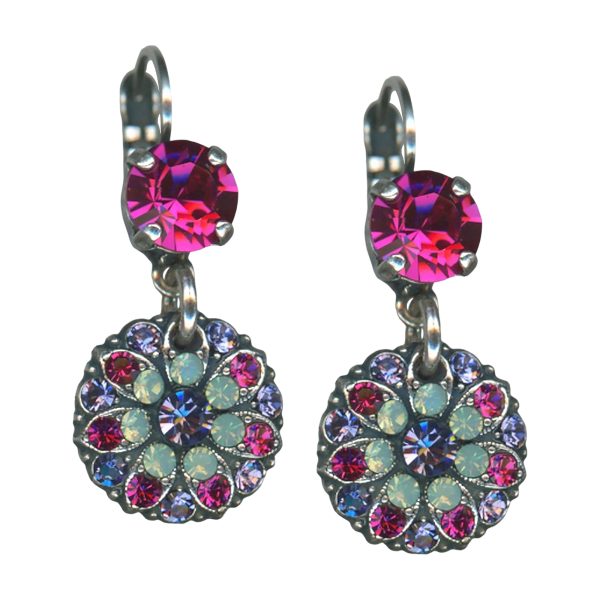 Mariana Earrings Stunning Fuchsia, Tanzanite, & Pacific Opal Austrian Crystals Forever Young Coll.