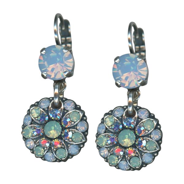 Mariana Earrings Gorgeous Vitrail Medium, Pacific Opal & Air Blue Opal Austrian Crystals Cocktail Hour Coll.