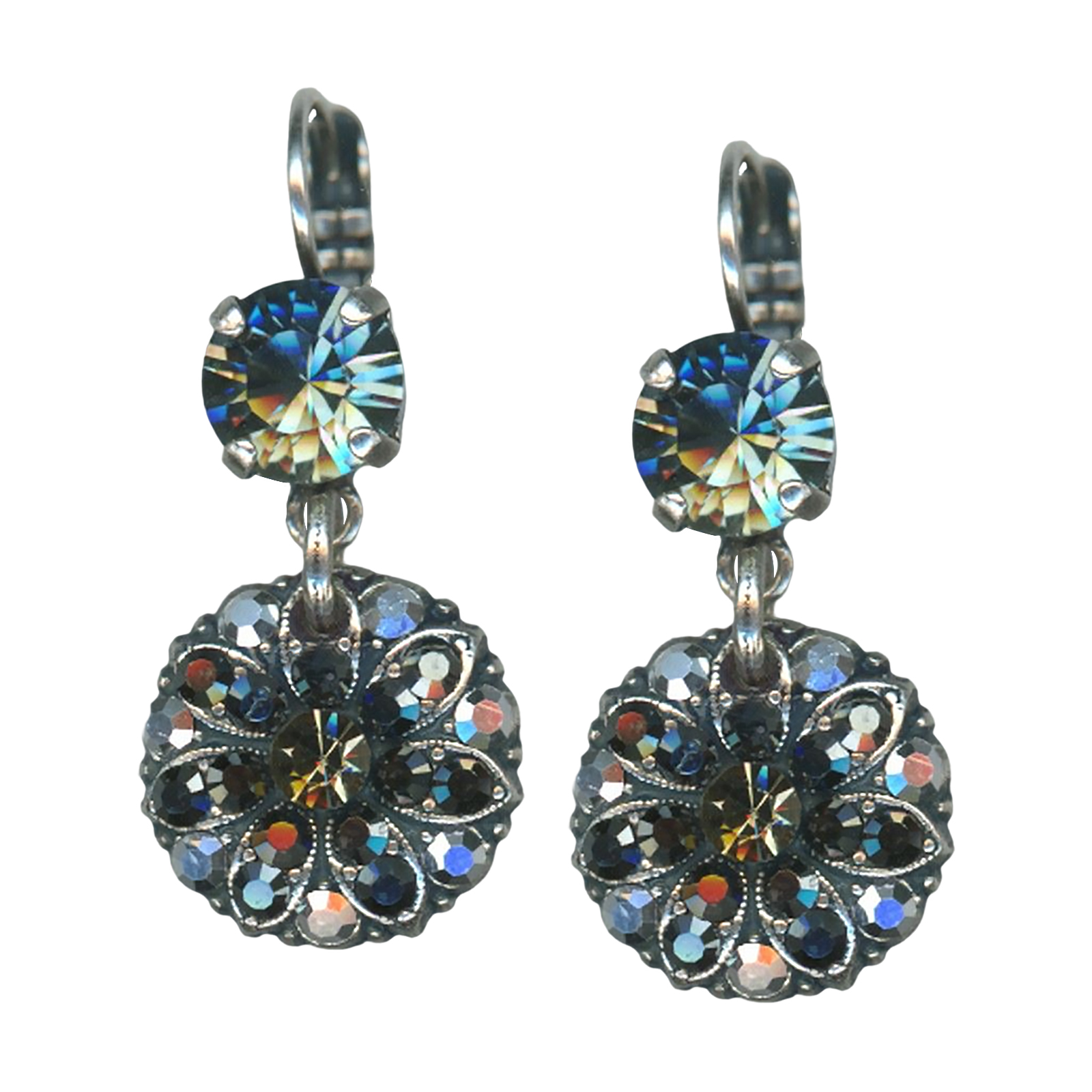 E-1212-1-747-SP6(1) Mariana Earrings Fab Black Diamond, Jet, & Hematite Austrian Crystals Inspiration Coll. - Image 1