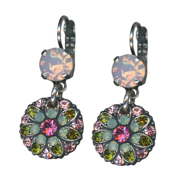 Mariana Earrings Charming Rose Opal, Olivine, Pacific Opal, & Lt Rose Austrian Crystals My Treasures Coll.