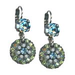 Mariana Earrings Floral Aquamarine, Chrysolite, & Pearl Austrian Crystals My Treasures Coll. - Image 3