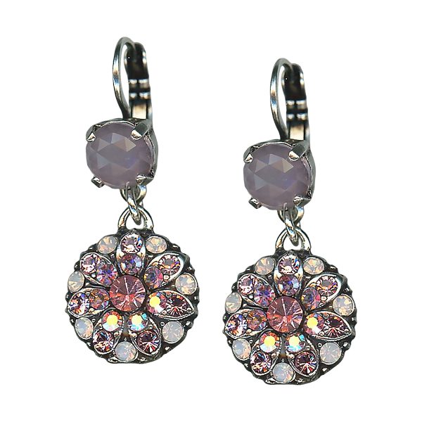 Mariana Earrings Charming Rose Quartz Mineral & Lt Rose Austrian Crystals My Treasures Coll.