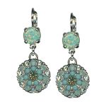 Mariana Earrings Glitzy Moon Yellow SOP Mineral, Turq, Pacific Opal, & Chrysolite Austrian Crystals My Treasures Coll. - Image 3