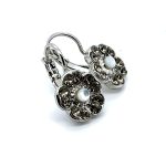 Earrings By Mariana White Opal and Black Diamond Swarovski Crystals - Image 3