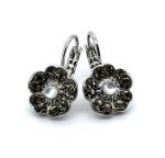 Earrings By Mariana White Opal and Black Diamond Swarovski Crystals - Image 2