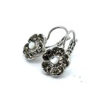Earrings By Mariana White Opal and Black Diamond Swarovski Crystals