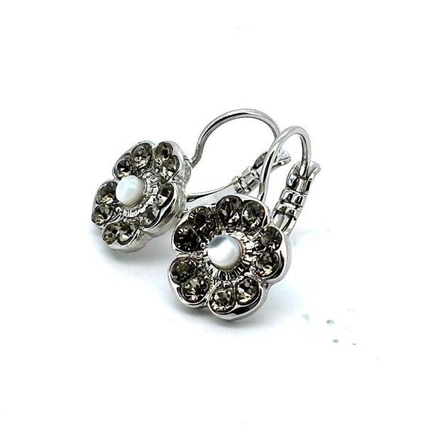 Earrings By Mariana White Opal and Black Diamond Swarovski Crystals