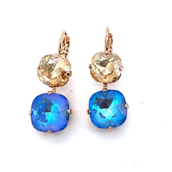 Earrings By Mariana Woman Beautiful Ocean and Topaz Swarovski Crystals