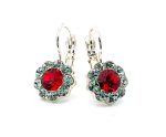 Mariana Earrings Beautiful Siam & Chrysolite Austrian Crystals Take My Breath Away Coll.